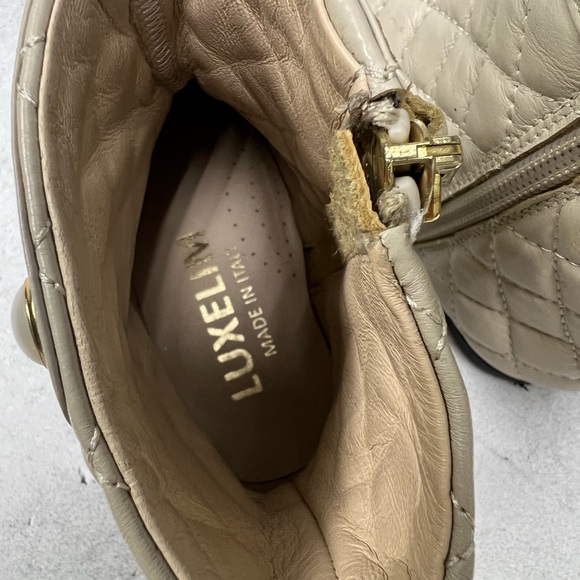 Luxelim sz 27 Sorellina black beige / quilted leather Boots  toddler girl - Picture 10 of 10